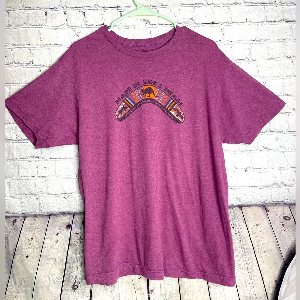 Sunday Cool purple inspirational graphic Tshirt size Large